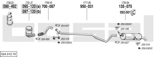 BOSAL 024.012.70 Exhaust System